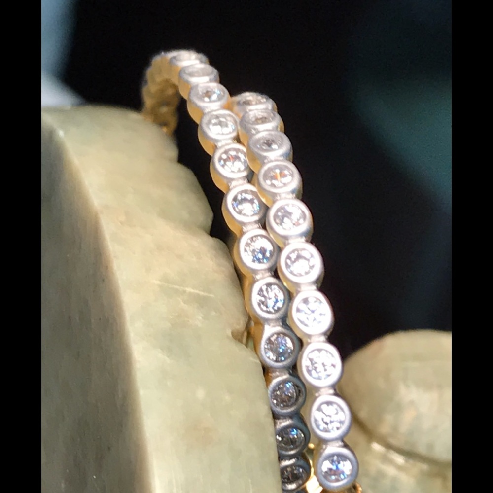 Freida Rothman Harmony Bezel Hoops NWOT